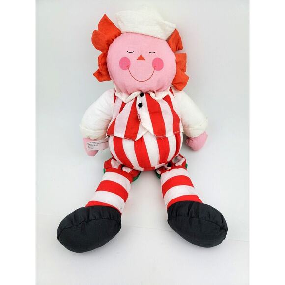Vintage Dept 56 Clown Doll Two sided Sleeping Awake 16 inch Tall Nylon - Picture 4 of 10